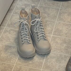 Gray Women's Lace-Up Boots